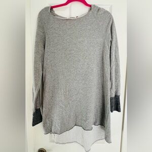 Trouble At The Mill Gray Hooded Pullover Top Hoodie Women Sz. S